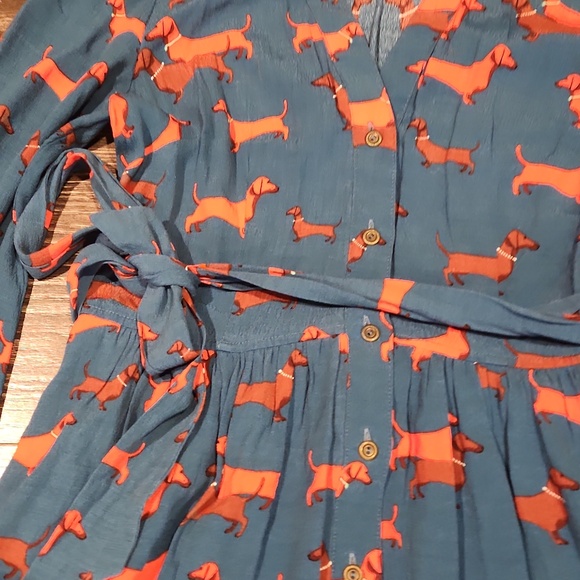 ❤️ ANTHROPOLOGIE CONVERSATIONS HAUTE DACHSHUND A-LINE SHIRT DRESS, 2 - Picture 8 of 16